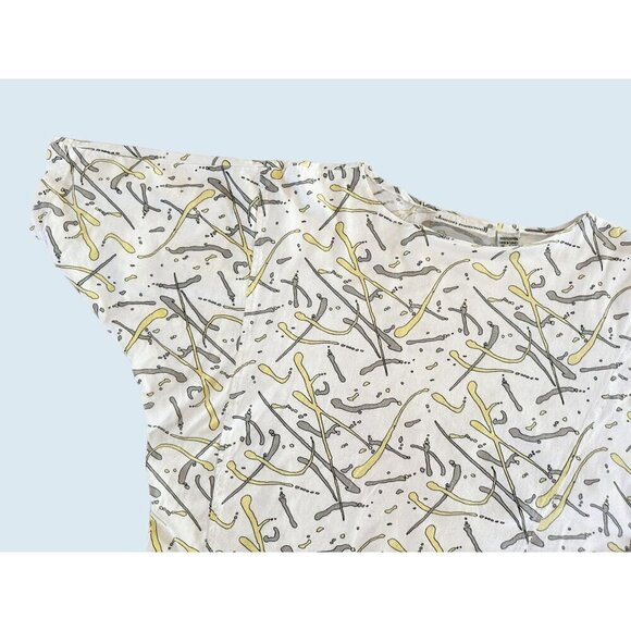 Vintage JASON MAXWELL 80s / 90s  Printed Cropped Shirt Top Sz S - Picture 4 of 8